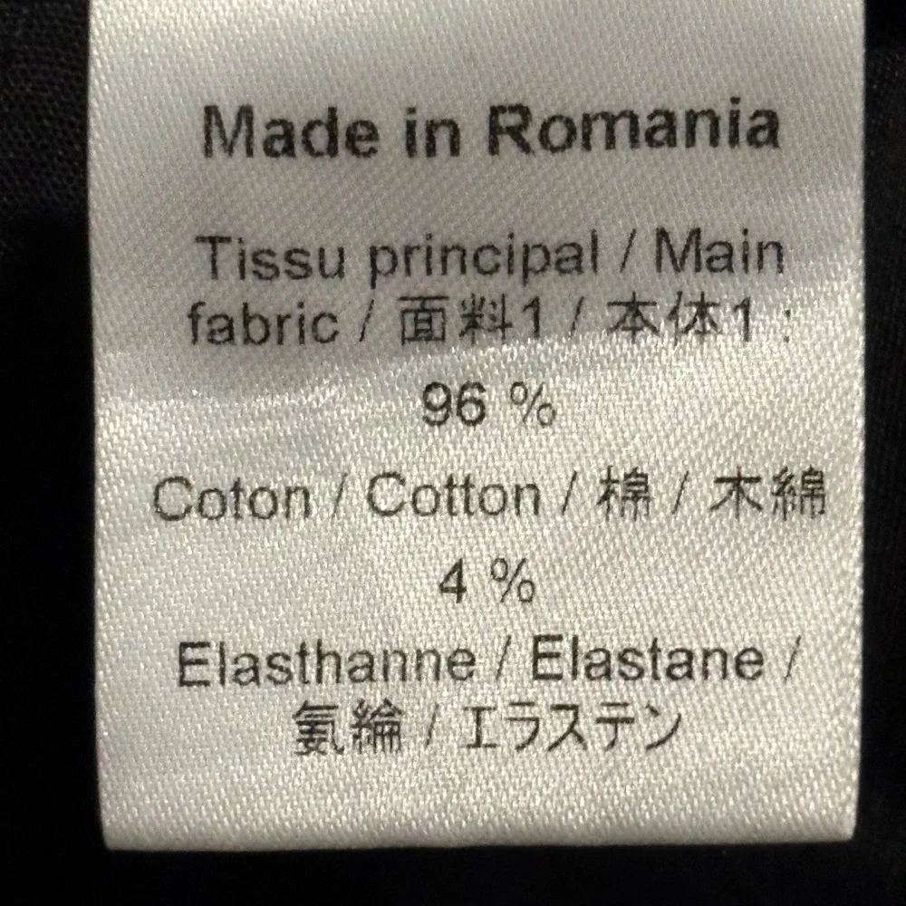 LOUIS VUITTON Uniforms Black‎ Pants Organic Farming Made In Romania size 50